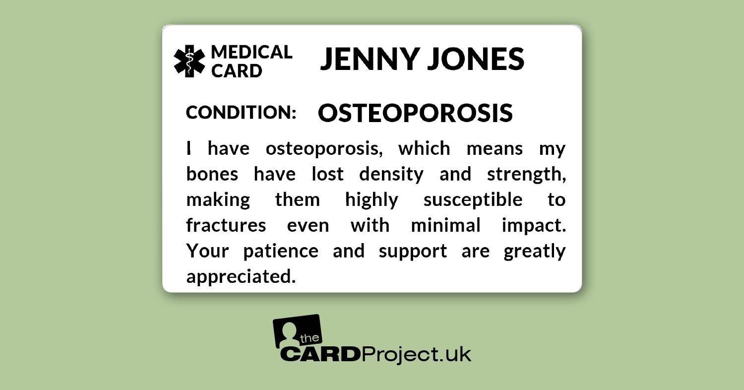 Osteoporosis Medical Mono ID Card  (FRONT)
